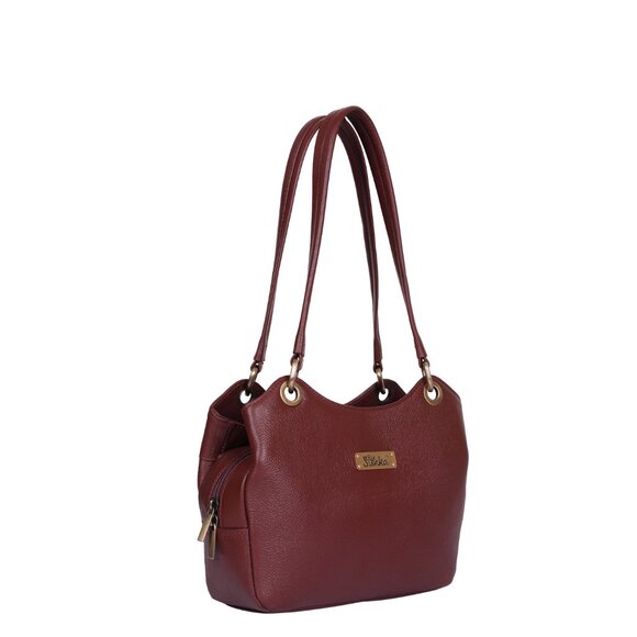 Cherry Red Leather Women Top Handle Shoulder Hobo Bag Ladies Satchel Handbag - Picture 9 of 10